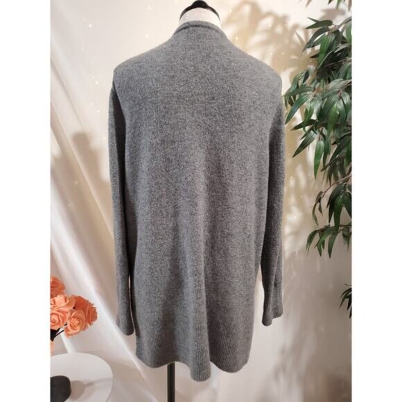 Madewell Womens Merino Wool Alpaca Blend Open Cardigan Sweater Size M Gray Cozy - Picture 3 of 13